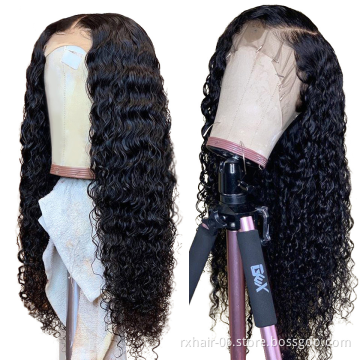 UBOSS Indian Deep Wave Swiss Lace Frontal Wig 10-30 Inch Glueless Lace Front Wigs Natural Black Alimice Wigs For Black Women